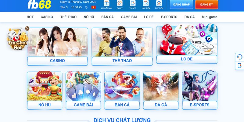 Khám phá kho game đồ sộ khi login